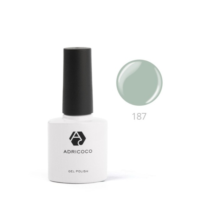 ADRICOCO, Цветной гель-лак №187 серая гавань, 8 мл