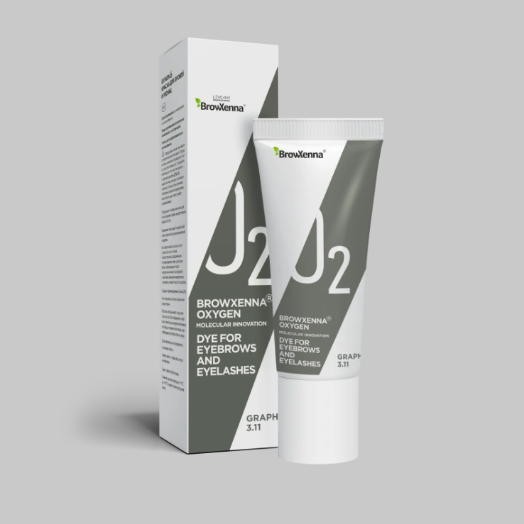 BrowXenna OXYGEN J2, Краска для бровей и ресниц GRAPHITE (графит) #3.11, 15 мл