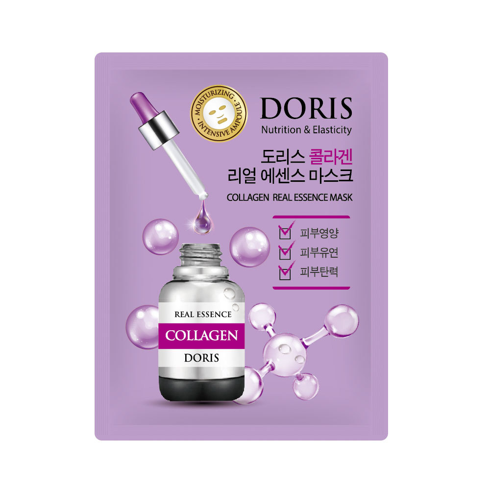 DORIS, Тканевая маска для лица С КОЛЛАГЕНОМ COLLAGEN Real Essence Mask, 1 шт