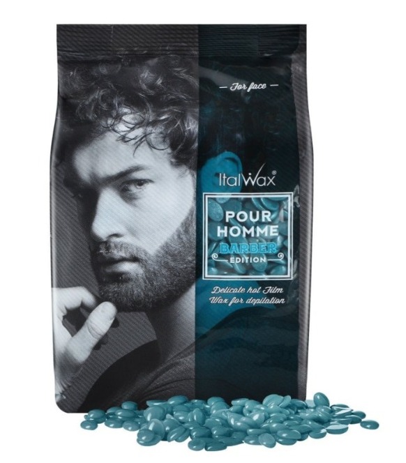 ItalWax, Воск горячий (пленочный) "POUR HOMME BARBER" (мужской), гранулы, 500 гр (Ч/З)
