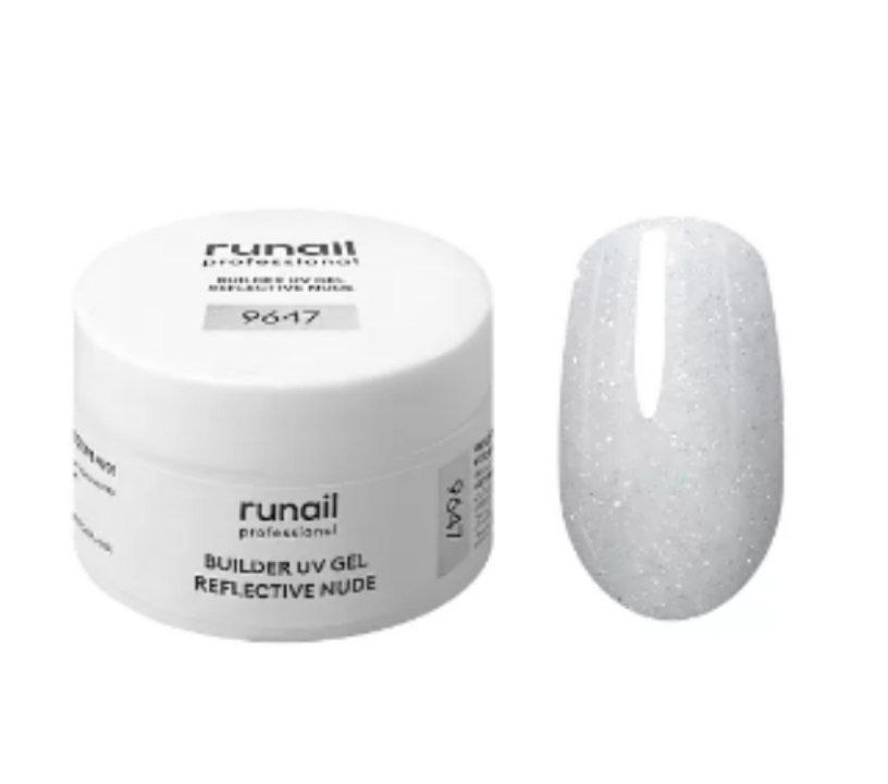 RUNAIL, Моделирующий УФ-гель cветоотражающий  BUILDER UV GEL PERFECTIV NUDE, 15 г №9647