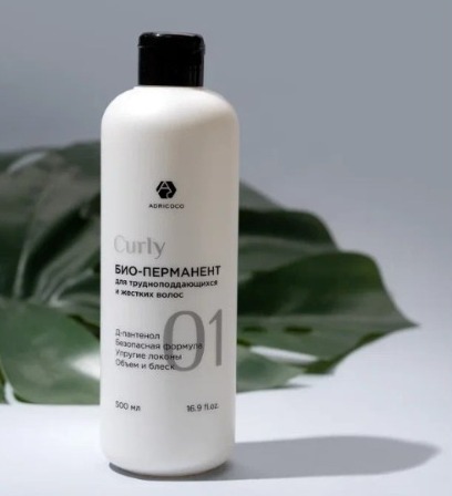 ADRICOCO CURLY, Био-перманент №1 для трудноподдающихся и жестких волос, 500 мл