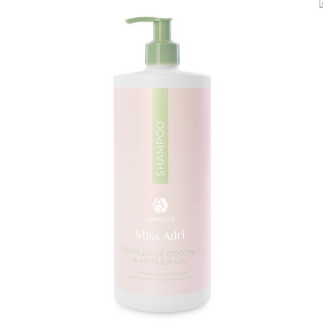 ADRICOCO Miss Adri Complex of coconut&marula oil, Шампунь восстанавливающий для волос, 1000 мл