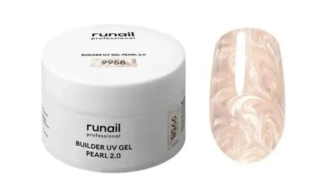 RUNAIL, Моделирующий УФ-гель c жемчужным эффектом BUILDER UV GEL PEARL 2.0, 15 г №9958 Ч/З