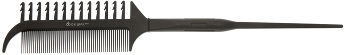 DEWAL, CO-213 Расческа для мелирования с пластиковым хвостиком,черная 25 см