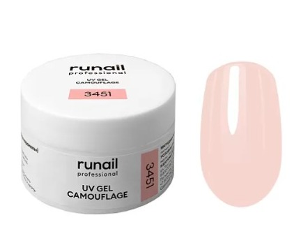 RUNAIL, Камуфлирующий УФ-гель (цвет: Розовая карамель), 15 г №3451