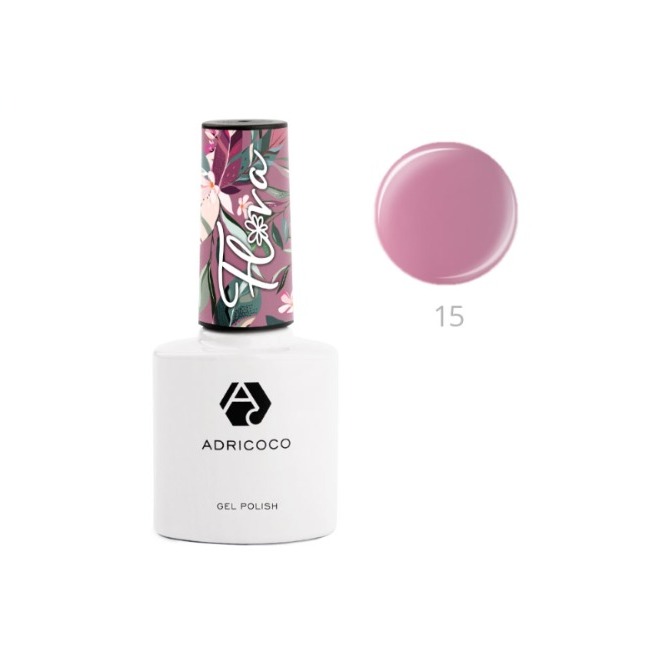 ADRICOCO FLORA, Гель-лак №15 - цветущий лотос, 8 мл