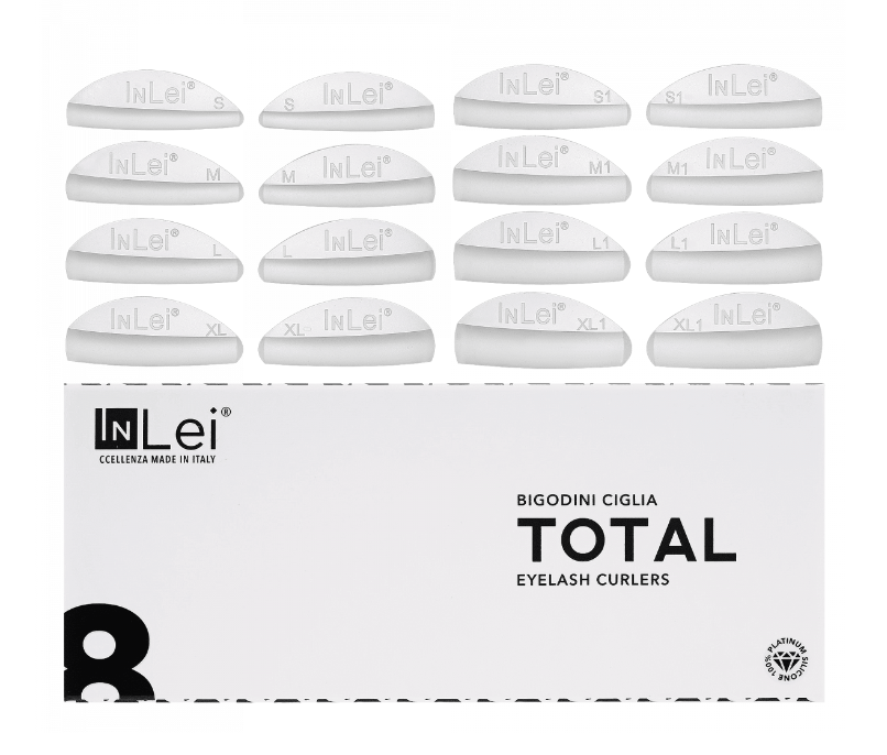InLei, НАБОР СИЛИКОНОВЫХ БИГУДЕЙ ДЛЯ ЗАВИВКИ “TOTAL” 8 pairs MIX (S,M,L,XL,S1,M1,L1,XL1)