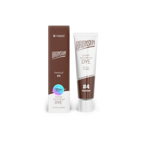 BRONSUN, NEW FORMULA Краска для ресниц и бровей, цвет каштан #4, 15мл