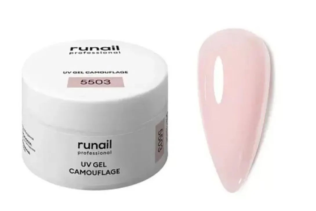 RUNAIL, Камуфлирующий УФ-гель (цвет: Пыльный лепесток), 15 г №5503 Ч/З