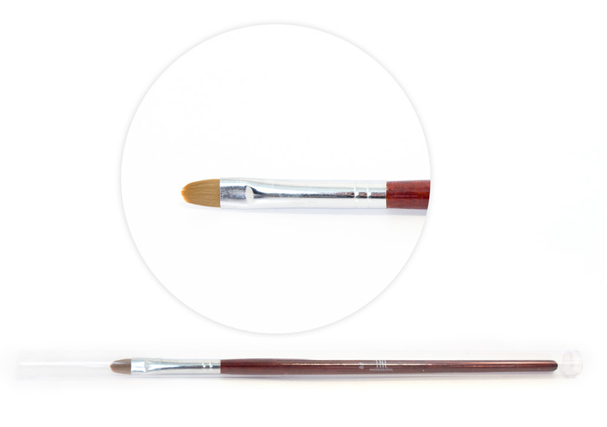 Кисть для геля TNL - закругленная №08 улучшенная в тубе