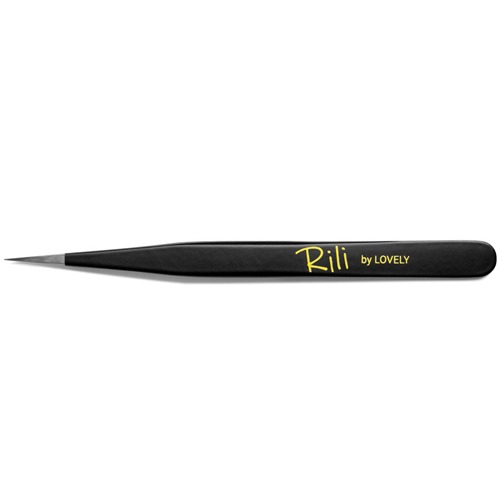 Rili, Пинцет для наращивания прямой (Black Line), 1шт