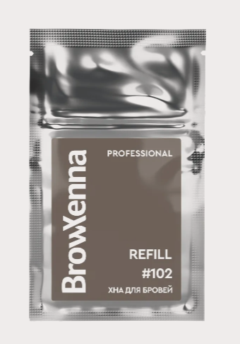 BrowXenna, Хна для бровей #102, холодный кофе, (midi-саше), 3 г, 1 шт.