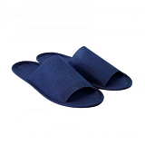 Тапочки с открытым мысом на жесткой основе спанбонд/изолон (темно-синие), 1 пара