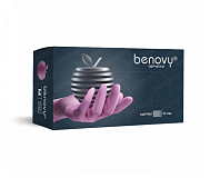 BENOVY, Перчатки нитриловые текст. на пальцах, размер XS, Розовый, 50 пар Ч/З