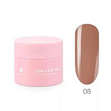 ADRICOCO, Низкотемпературный однофазный цветной гель Low heat №08 молочный шоколад, 15 мл