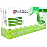 BASIC, Перчатки виниловые неопудренные, размер М, 50 пар (Ч/З)