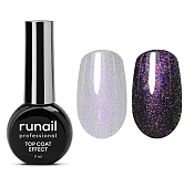 RUNAIL, Топ глянцевый Top Coat EFFECT PURPLE AURORA, 9 мл №9909