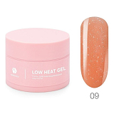 ADRICOCO, Низкотемпературный однофазный цветной гель Low heat №09 искрящийся цитрус, 15 мл