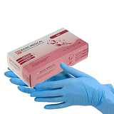 BASIC, Перчатки медицинские нитриловые неопудренные, размер M, Голубой, 50 пар (Ч/З)