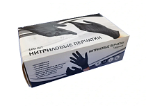 Перчатки нитриловые неопудренные, M, Черный, 50 пар (Ч/З)