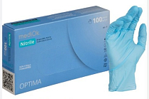 mediOk, Перчатки нитриловые неопудренные текст., М, Голубой, Ч/З