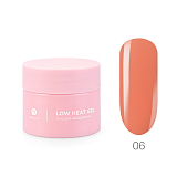 ADRICOCO, Низкотемпературный однофазный цветной гель Low heat №06 лососевый, 15 мл