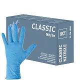 Classic Nitrile, Перчатки нитриловые неопудренные, размер M, Голубой, 50 пар