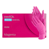 mediOk, Перчатки нитриловые неопудренные, XS, Розовый, 50 пар (Ч/З)