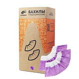 Elegreen, Бахилы медицинские одноразовые из ПНД двойные-арт.ПНД-8/8/1р ЭГД-40 Бело-фиол 3 г, №500