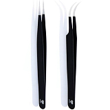 Lovely, Пинцет для наращивания ресниц Black Line прямой