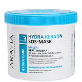 ARAVIA Professional В030, Маска кератиновая д/интен. питания и увлажнения волос Hydra Keratin,550мл