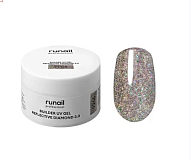 RUNAIL, Моделирующий УФ-гель cветоотражающий  BUILDER UV GEL PERFECTIV DIAMOND 3.0, 15 г №9966