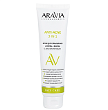 ARAVIA Laboratories А039, Крем для умывания+скраб+маска с AHA-кислотами Anti-Acne 3-in-1, 100 мл